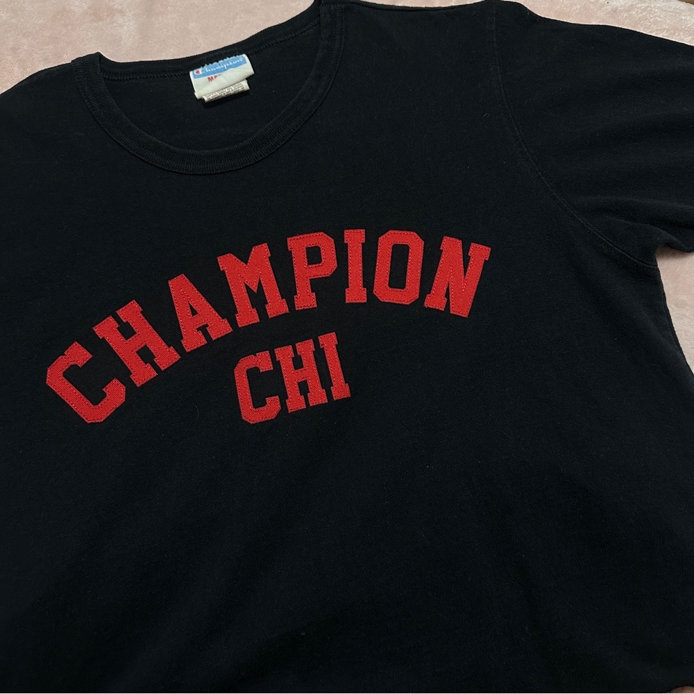 Custom Chicago Champion Black Tee